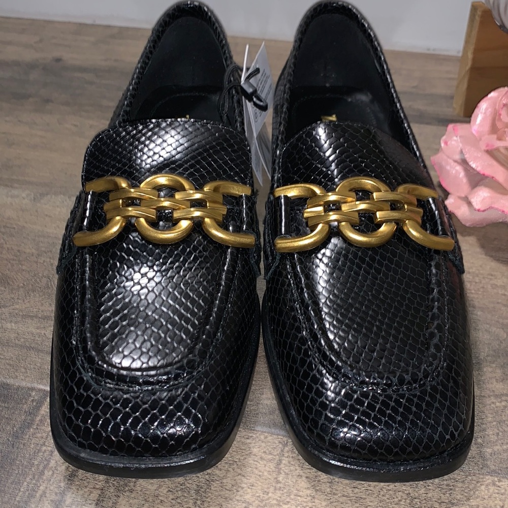 NWT ZARA SNAKESKIN PRINT LOAFERS - Picture 5 of 7